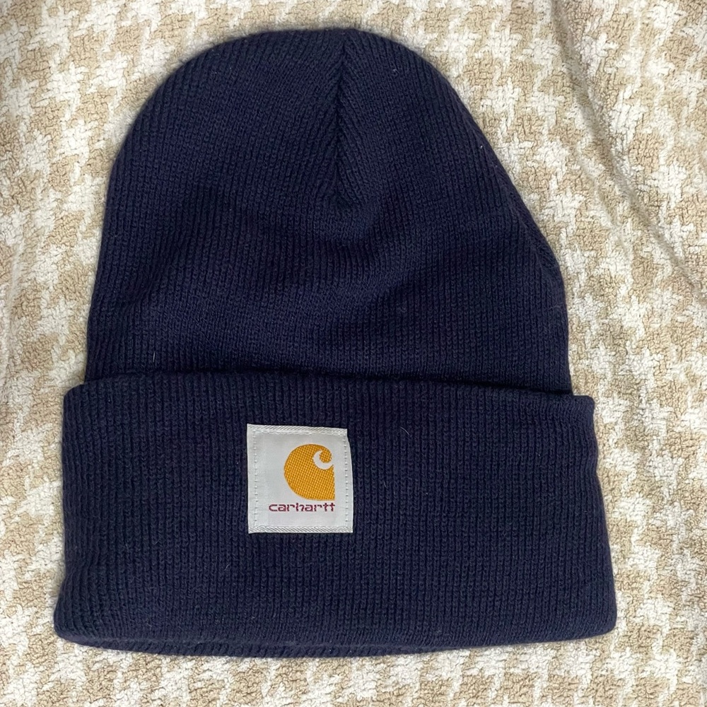 navy blue carhartt knit beanie